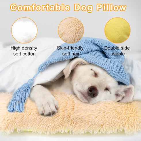 Mity rain Dog Pillow, Dog Calming Pillow for Anxiety Relive, Double Side Long Pillow for Large and Medium Dogs Joint Relief Sleeping Improve, Pet ...