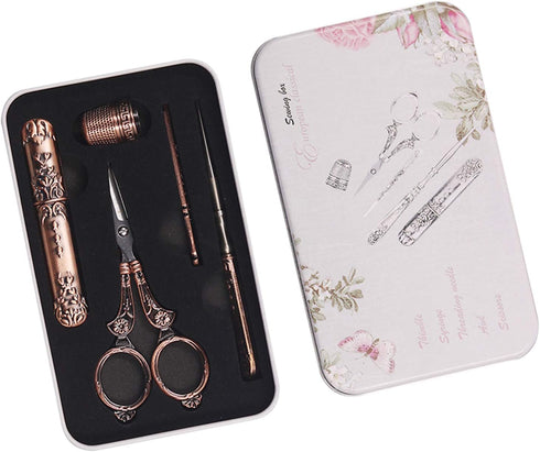 Vintage Sewing Scissors European Antique Vintage Sewing Kit Sharp Dressmaker Fabric Sewing Shears Scissor, Bronze...
