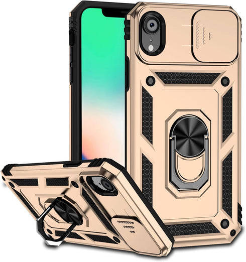 Hitaoyou iPhone xr case with Camera Cover,iPhone xr Phone Case, iPhone xr case with Stand Military Grade Shockproof Heavy Duty Protective with Mag...