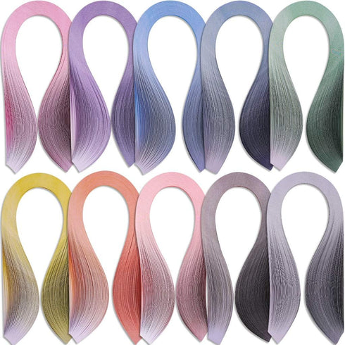 JUYA Paper Quilling Gradient Series Set 10 Colors QP388 (10 Packs Individual, Width: 3mm)...
