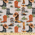 Western Cowboy Boot Calico Cotton Fabric by The Yard - Rodeo Ranch Old West Cowboy Hat Cowboy Boot - Precut Cotton Fabric - One Yard, Brown...