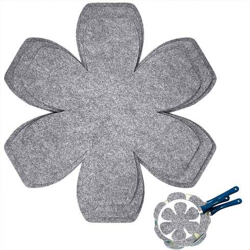 6 Pcs Pot and Pan Protectors for Stacking, in 3 Sizes, Pan Separators Felt, Pan Stacking Protectors, Anti-slip Pot Protectors, Ceramic Glass Cookw...