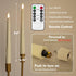 Real Wax Flameless Taper Candles with Remote, 9.6 Inches LED Window Candles 3D Wick Flickering Battery Operated Candles, Wax Drip, Set of 2 for Ch...