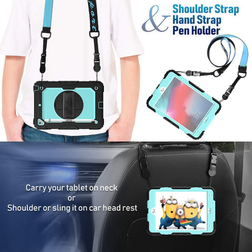 Timecity Case for iPad Mini 5th Generation, for iPad Mini 5 / Mini 4 Case, Heavy Duty Case with Screen Stand Hand Strap Shoulder Strap Pencil Hold...