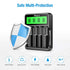 POWXS Universal Lithium 18650 Battery Charger for 3.7V Li-ion 18650 26650 18490 17670 17500 22650 21700 20700 18350 16340 RCR123A 14500, AA AAA & ...