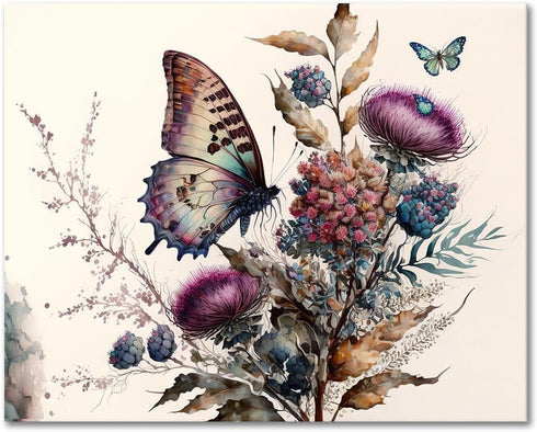 Paint by Numbers for Adults, Butterfly and Flower Garden Paint by Numbers for Beginner, Spring Floral Painting by Numbers for Adults Beginner Acry...