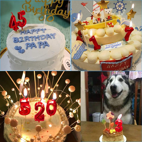 Red Birthday, 1 Candle 1st One Year Cake Bady Roman Numberal Cool Number Candle No 10 11 12 13 14 15 16 17 18 19...
