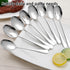 8 Pack Serving Spoons Set - Includes 4 Serving Spoon and 4 Slotted Spoon, 8.6" Stainless Steel Buffet Serving Utensils for Party Banquet Cooking K...