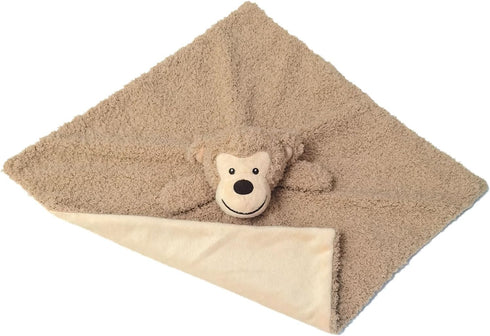 Baby Light Brown Monkey Soft Stuffed Animal Security Blanket, Plush Monkey Character Lovey Blanket, Baby Shower/Nursery Gift, Cuddly Newborn, Infa...