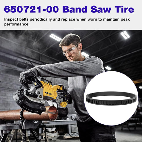 (4 Pack) 650721-00 BandSaw Rubber Tires Replacement Dewalt Band Saw Parts WM120 A02807 DCS374 DW328K D28770 D28770K...