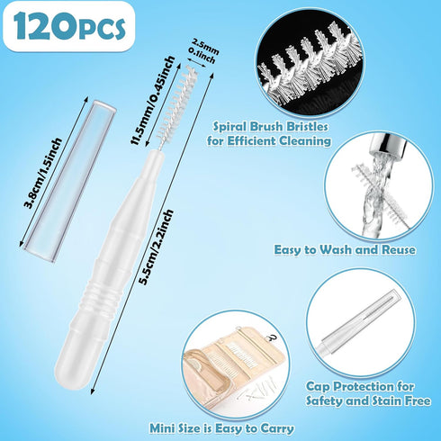 120 Pieces Braces Dental Brush Flosser for Cleaner Interdental Brushes Between Teeth with Soft Bristles 360° Bendable Toothpick Dental Tooth Floss...