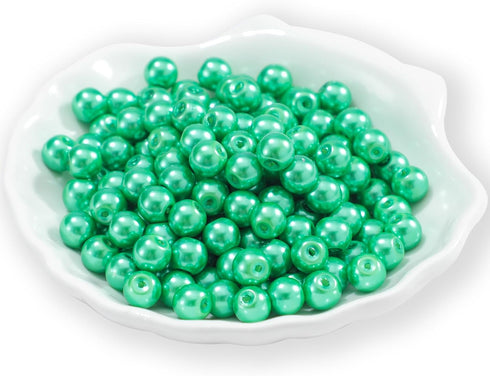 Guoxin 200Pcs Glass Pearl Beads Faux Pearls Round Czech Tiny Satin Luster Spacer Loose Beads Bulk with Holes Handcrafted for DIY Bracelets Jewelry...