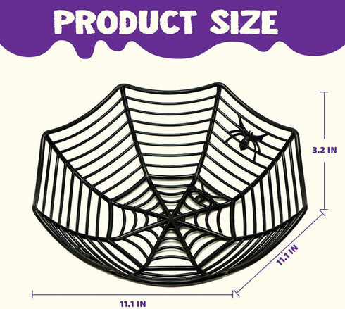 JOYIN 3 Pcs Large Halloween Spider Web Plastic Baskets Bowls, Trick or Treat Halloween Basket Candy Bowl Dish, Haunted House Classroom Halloween P...