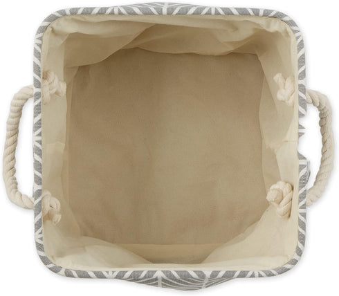 DII Polyester Container with Handles, Herringbone Storage Bin, Large Round, Small Square, Gray...