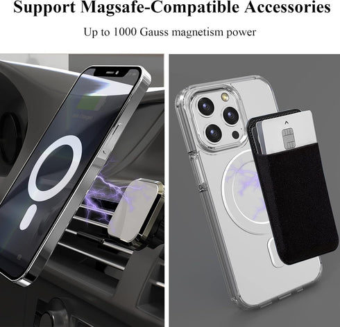 Universal MagSafe Ring, 2 PCS Magnet Sticker Magnetic Adapter Ring Compatible with Magsafe Accessories & Wireless Charging for iPhone 15/14/13/12/...