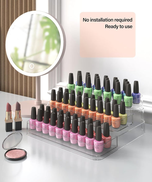 3 Tier 6 rows Nail Polish Organizer Acrylic Display Stand for Nail Polish Holder, Nail Art Supplies Storage Rack for Essential Oils,perfume,makeup...