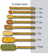 2LB Depot Gold Measuring Cup Set - 7pc Stainless Steel, Narrow Long Handle Design Fits Spice Jars - Leveler Included...
