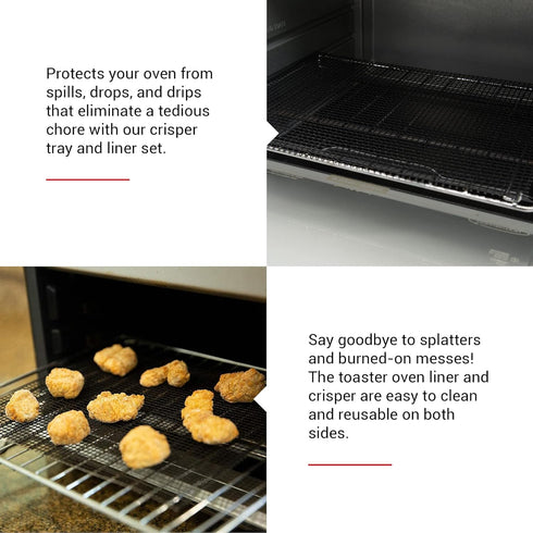 Cooks Innovations Toaster Oven Non Stick Liner & Crisper Set - Get Crispy Food Every Time - Easy Clean Up - Premium Crisping Sheet with Nonstick O...