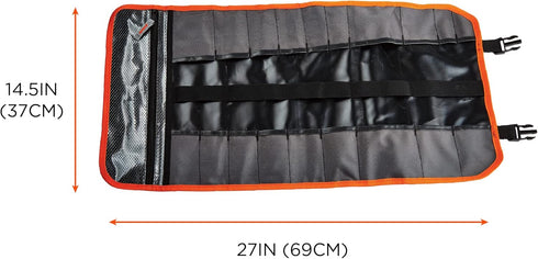 Ergodyne Arsenal 5871 Tool Roll-Up Pouch, 21-Pockets, Polyester, Black , Tall...