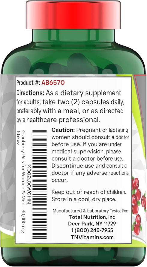 Cranberry Pills for Women & Men (30,000 MG - 90 Capsules) | Supports Urinary Tract Health* | Cranberry Concentrate Supplement | Bladder & Kidney S...