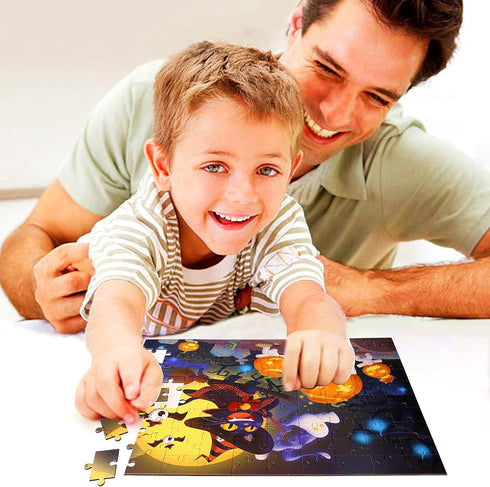 Halloween Puzzles for Kids Ages 4-8,8-10, Halloween 100 Piece Jigsaw Puzzle Educational Toys Gift for Boys Girl Age 4 5 6 8 Birthday Halloween Par...