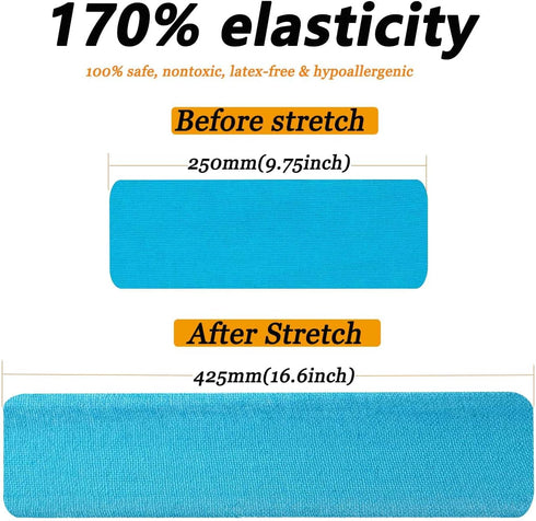 Kinesiology Tape Pro Athletic Sports (20 Precut Strips) Waterproof Breathable Athletic Elastic Kneepad Muscles & Joints Pain Relief Knee Taping fo...