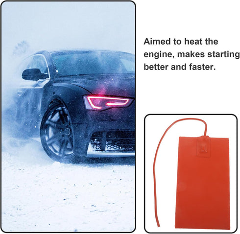 Car Engine Heater Pad 12V/100W Silicone Engine Heater,Car Truck Oil Pan Heater Pad for Metal Surface, Heater Protector Inside...