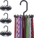 4 Pack Tie Rack Hanger Holder Hooks Organizer for Mens, 360 Degree Rotating Tie Racks, Black...