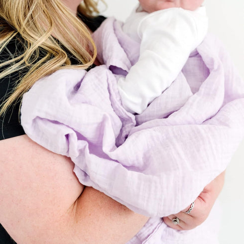 Organic Muslin Swaddle Blanket, 100% Certified Organic Cotton, Ultra Soft & Breathable, Oversized 47 X 47 Inches for Easy Swaddling, Multi-Use Bla...