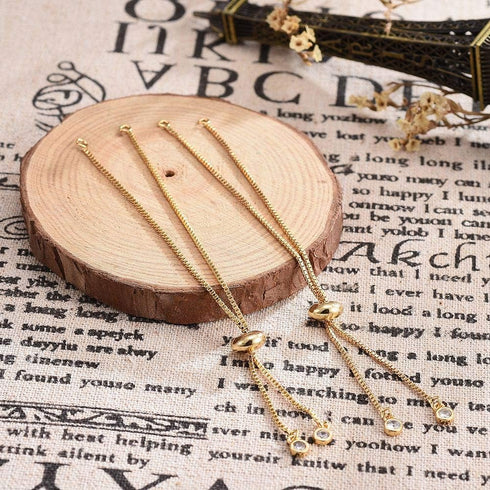 DanLingJewelry 20pcs Adjustable Slider Bracelet Slider Extender Chains with Rhinestones Ends for Jewelry Making DIY 8 Inches(226mm) G...