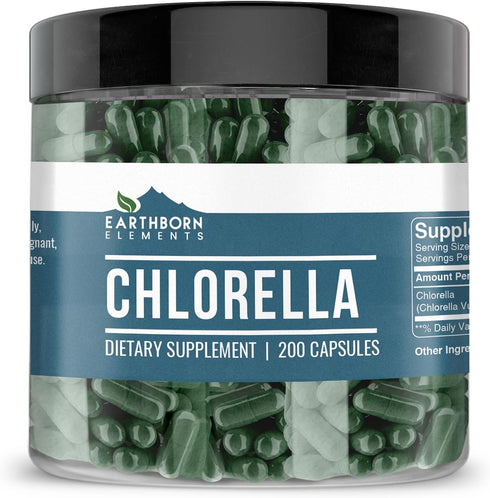 Earthborn Elements Chlorella 200 Capsules, Pure & Undiluted, No Additives...