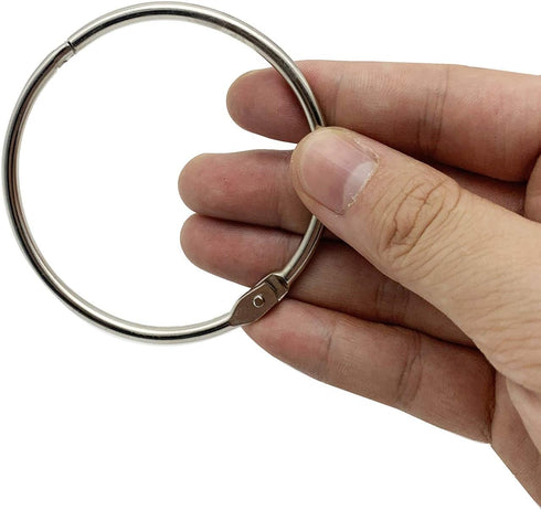 3Inch (12 Pack) Loose Leaf Binder Rings, Nickel Plated Steel Binder Rings, Keychain Key Rings, Metal Book Rings, Silver, for School, Home, or Offi...
