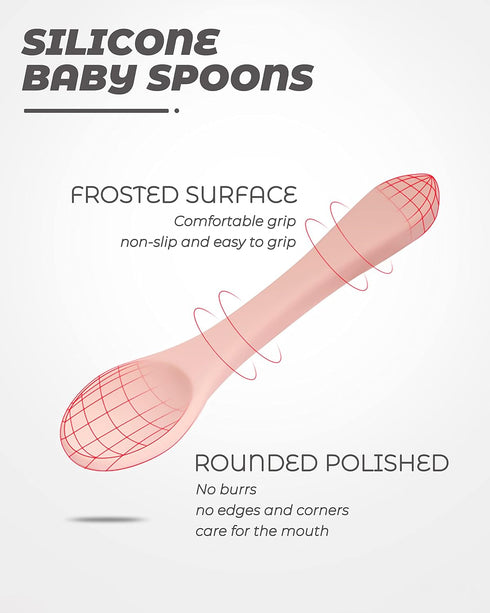 6 Pcs Silicone Baby Spoons and Baby Forks, Chewable Baby Utensils for Self-Feeding, Silicone Baby Utensils, Kids Utensils for Over 6 Months Babies...