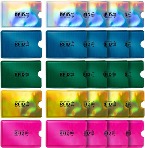 RAYNAG 25 Pack RFID Blocking Sleeves for Credit Card ID Card Holders Identity Protection Aluminum Foil Covers, Fits Wallet/Purse Slot Perfectly...