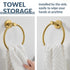 APLusee Hand Towel Ring, 304 Stainless Steel Round Towel Holder, Wall Mounted Towel Hanger for Bathroom Kitchen, Brushed Gold...