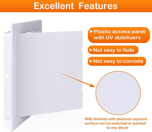 Suteck Plumbing Access Panel for Drywall Ceiling 6 x 6 Inch Reinforced Plastic Wall Access Doors Removable Hinged Panel...