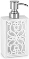 Creative Scents Mirror Janette White Hand Soap Dispenser for Bathroom - Mirrored Bathroom soap Dispenser for Countertop - Decorative Lotion Dispen...