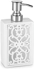 Creative Scents Mirror Janette White Hand Soap Dispenser for Bathroom - Mirrored Bathroom soap Dispenser for Countertop - Decorative Lotion Dispen...