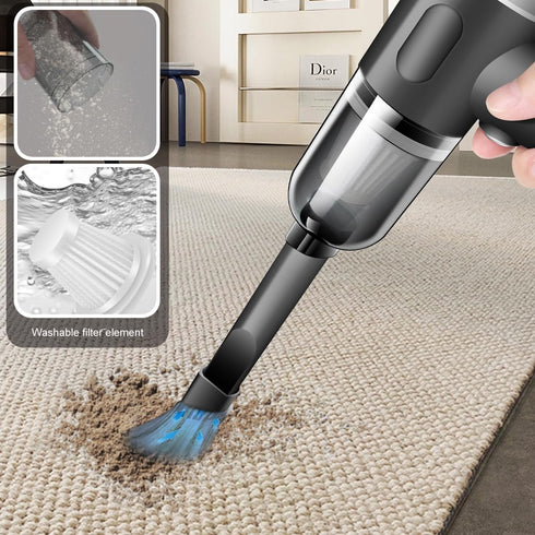 Wireless Handheld Car Vacuum Cleaner High Power Rechargeable Household Mini Vacuum Cleaner, Vacuum for Desk, Home and Office Dust Cleaning, Protab...