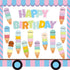 99Pcs Summer Ice Cream Birthday Bulletin Board Set Classroom Happy Birthday Chart Cutouts Name Plates Decoration for Calendars Bulletin Boards Wal...