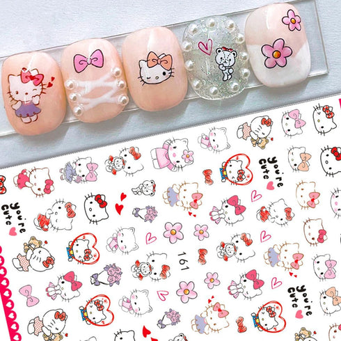 8 Pcs Nail Art Stickers Decal,Cute Cartoon Nail Decals 3D Self-Adhesive Nail Art Supplies Nail Stickers for Women Girls DIY Nail Designs Nail Deco...