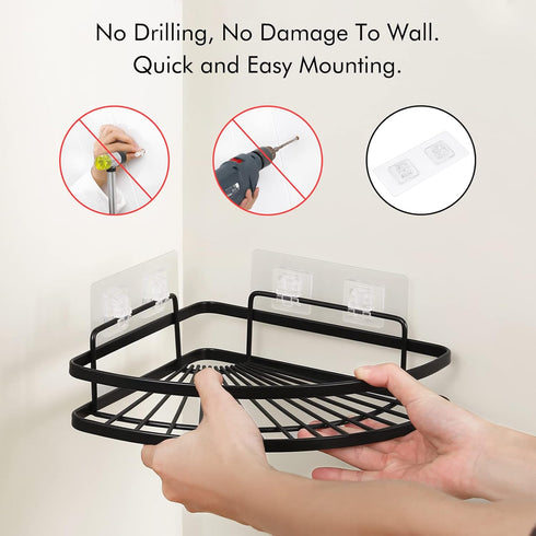 KES Shower Caddy Corner, Self-Adhesive Shower Corner Shelf, Stainless Steel Shower Organizer Matte Black 2 Pack, BSC219DF-BK-P2...