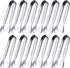 Gejoy 12 Pieces Mini Tongs Stainless Steel Small Sugar Serving Tongs for Charcuterie Board Appetizers Dessert Serving Food Tiny Party Danish Candy...