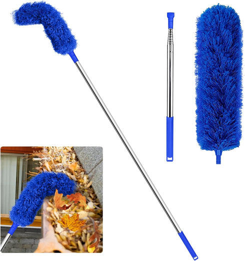 Gutter Cleaning Tools Roofing Tool Guard Cleaner Tool with Telescopic Extendable Telescopic Pole 8.2ft, Easy Remove Leaves and Debris from The Gro...