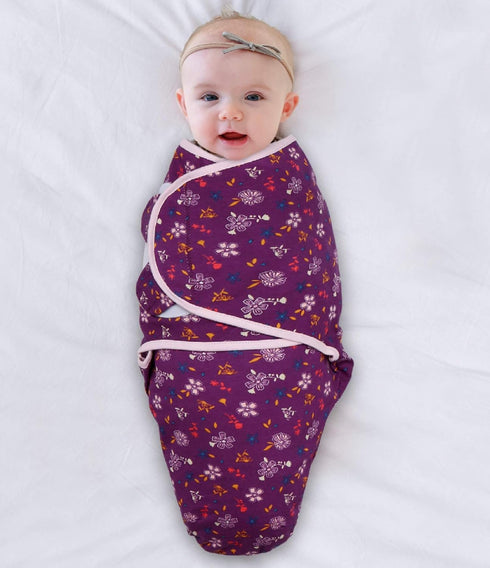 The Peanutshell Swaddle Blankets for Baby Girls, Cheetah & Ditsy Floral, 3 Pack Wrap Set, 2 Sizes (Medium/Large)...