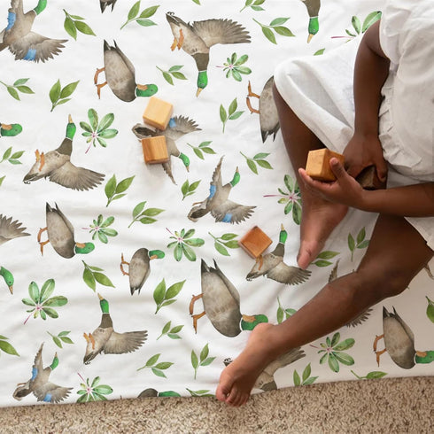 Mallard Duck Green Leaves Baby Blanket for Boys & Girls Duck Hunting Newborn Kids Toddler Baby Nursery Bed Blanket Stroller Crib Soft Warm Receivi...