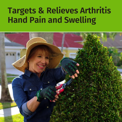 Hempvana Green Relief Arthritis Gloves Woven with Hemp Fibers, AS-SEEN-ON-TV, Advanced Compression to Help Relieve Pain & Swelling, Adjustable Wri...