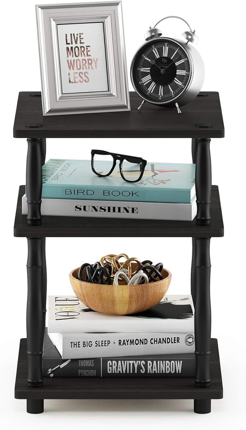 Furinno Turn-N-Tube Easy Assembly Multipurpose End Table / Side Table / Sofa Table / Nightstand, Classic Tubes, French Oak Grey/Black...