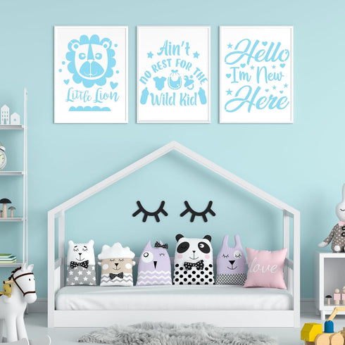 Baby Stencils for Painting Reusable - 36 Pieces Captivating Newborn Crafts for Wall Wood Window Baby Parents DIY Creative Partner...