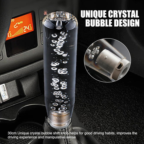 1 PC Car LED Shift Knob with Bubblem, Waterproof Smooth Crystal Vehicle Shifter Replacement, Universal Luminescent Automotive Shifter Knob Accesso...